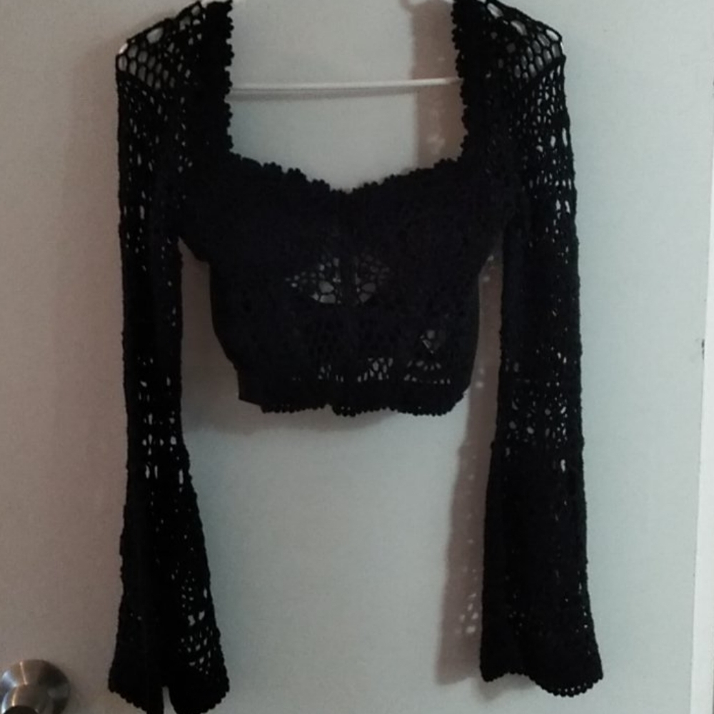 Current Mood wild child crochet bustier top